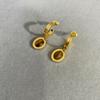 Pendientes de piedra de ojo de tigre retro europeos y americanos con diseño de nicho, pendientes de ágata roja de alta calidad de lujo ligeros con aguja de plata 925