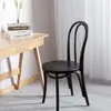 Silla de Comedor de Madera Maciza Nórdica Sin Reposabrazos Silla con Respaldo de Mueble Creativo Silla Individual Casual de Ratán