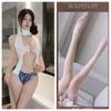 Ropa interior sexy nueva transfronteriza cuatro estaciones tejido hueco sin mangas ajustado casual color liso suéter sexy tentación