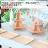 Decoración de Cumpleaños Adornos para Mesa de Postres Exhibidor de Boda Estante de Exhibición Desechable de Tres Niveles Soporte para Pasteles Rejilla para Pasteles