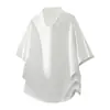 Moda Verão Nova Tendência Leve Camisa Polo Business Verão Novo Estilo Tricot Respirável Gola Seagull Manga Curta Camiseta para Homens