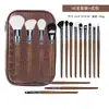 Brocha de Maquillaje Pelo Animal Set Completo de 16 Brochas Pelo Suave Polvo Suelto Rubor Sombra de Ojos Corrector Set Completo de Brochas de Maquillaje