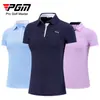 Roupas de Golfe Pgm Femininas Tops de Verão Camisetas de Manga Curta Uniformes de Golfe Roupas Esportivas de Secagem Rápida Vestuário Feminino Venda Direta da Fábrica