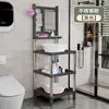 Estante de lavabo de pie para uso doméstico, estante de almacenamiento antiguo, estante de lavabo de acero inoxidable para baño, de pie, rústico, moderno