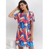 Camisola Feminina de Algodão Tricotado de Manga Curta, Tamanho Grande Solta, Estilo Europeu e Americano Transfronteiriço, Roupa de Casa Fina e Fresca Que Pode Ser Usada Fora