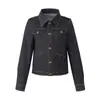SELECCIÓN DEL PERSONAL Chaqueta de Mezclilla Original Color Vintage Han Ya Otoño Ajuste Delgado Hombro Recto Chaqueta de Trabajo para Mujer W357