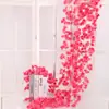 Decoração de Trepadeira Sakura para Esconder Imperfeições no Teto, Bolas de Flores Artificiais, Plantas Verdes, Floricultura para Salão de Exposições de Hotel, Enfeites Pendentes de Flor de Glicínia