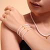 Joyería Cubo de Azúcar Collar Pulsera Cuentas de Concha Barroca Lujo Accesible para Mujer Colgante de Acero Titanio Bola Redonda Pequeña Gargantilla Set Dulce