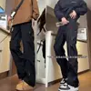 Calça de Trabalho American Style Amassada de Secagem Rápida Outono Inverno Esportes ao Ar Livre Casual Calças de Montanhismo Tendência Perna Reta Solta Calças Longas Tendência