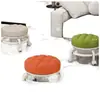 Taburete giratorio con ruedas para uso doméstico, taburete bajo con ruedas, taburete redondo pequeño, taburete para sofá, silla pequeña con respaldo de plástico