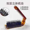 Peine Plegable Portátil de Cerdas de Jabalí para Mujeres, Adecuado para Peinar el Cabello, Ondular, Dar Volumen y Crear un Look Esponjoso