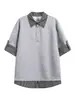 Camisa Polo Falsa de Dos Piezas Manga Corta para Hombre Verano 2026 Diseño de Empalme Hombro Normal Camiseta Marca de Moda Camisa de Media Manga para Pareja