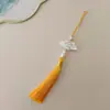 Guanshan Yue recomienda abanico de ácido acético con borla de 18 cm marcapáginas con pincho de perla linterna accesorios para ropa Hanfu cheongsam infantil