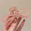 Pinza para el Cabello de Acrílico Transparente con Forma de Lazo Simple para Mujer, Pinza de Garra Estilo de Alta Gama para la Parte Posterior de la Cabeza, Pinza Tiburón, Pasador Simple y Elegante