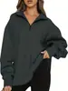 Sudadera de manga larga con cremallera media para mujer, estilo casual, otoño e invierno 2023, estilo Amazon, para mujer, estilo europeo y americano