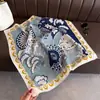 Bufanda Pequeña Cuadrada de Algodón y Lino con Patrón de Espiga de Terciopelo Imitación de Gama Alta Coreana Bufanda de Seda Pañuelo para la Cabeza Chal Protección Solar Bufanda para el Cuello Bufanda para Mujer