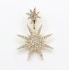 Pendientes de Copo de Nieve de Moda Estilo Europeo y Americano Llenos de Diamantes y Pendientes de Estrella de Seis Puntas Colgantes de Espalda Accesorios Venta Directa de Fábrica