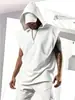Estilo de Rua Americano Cor Sólida Com Capuz Sem Mangas Colete Masculino Esportivo Solto Atacado Transfronteiriço Fonte de Mercadorias