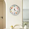 Reloj Silencioso a Prueba de Polvo para el Hogar Sin Taladro Aspecto de Alta Gama Reloj de Pared Sala de Estar Reloj Redondo Colgante de Pared 12 Pulgadas 8 Pulgadas