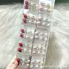 Pinza para el pelo de niña dulce, color rosa, bloques de color, fresa, perla, simple y elegante, pasador para flequillo lateral con pedrería, accesorio para el pelo