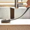Cepillo para lavar tazas, cepillo de limpieza para tazas de agua con mango largo, cepillo para limpiar botellas, sin puntos muertos, elimina manchas de té, cepillo pequeño de goma suave, almacenamiento