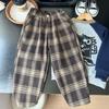 Ropa de Invierno 2025 para Niños Niños Pantalones Harem de Terciopelo Gruesos Cálidos a Cuadros Forrados de Lana Scimitar