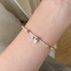 Outlet de Fábrica Plata Esterlina s925 Cristal de Fresa Lazo Pulsera de Plata Rota Dulce Linda Pulsera Coreana Femenina