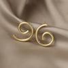 Pendientes de plata S925 con forma de espiral de metal estilo hip hop, con personalidad exagerada y temperamento de Corea del Sur y Hong Kong para mujer, venta al por mayor