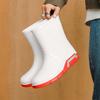 Botas de Chuva de Cano Médio Transfronteiriças para Homens, Botas de Chuva Antiderrapantes para Acampamento, Sapatos de Borracha para Trabalho na Cozinha, Sapatos Impermeáveis, Botas de Pesca para Vadar