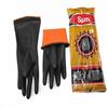 Guantes industriales de látex negros gruesos alargados resistentes a ácidos y álcalis, guantes de goma impermeables para lavado de autos, guantes de protección laboral 110g