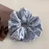 Estilo Coreano Sencillo Cuadros Anillo para el Pelo de Intestino Grande Elegante Combinación para Todo Cola de Caballo Baja Cuerda para el Pelo Bolas de Cuerda para el Pelo Accesorios para el Cabello