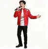Disfraz infantil de Jackson para Halloween, traje de baile de tres piezas rojo estampado "Road to Fame" de MJ, cosplay