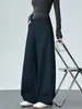 Calça de alfaiataria feminina marrom de corte reto, nova para o Outono de 2026, versátil para o trabalho e o dia a dia, calça de cintura alta que afina a silhueta