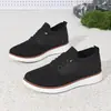 Zapatos Casuales para Hombre con Parte Superior de Malla Tejida Transfronteriza, Cómodos y Transpirables, Slip-On, Ligeros, Estilo Europeo Británico
