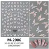 Nuevas Calcomanías para Uñas de Mariposa, Accesorios Decorativos Suaves y Portátiles, Calcomanías 3D en Relieve, Calcomanías para Uñas de Concha, Tridimensional