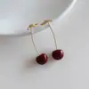 Pendientes Redondos Colgantes de Zirconia con Goteo de Aceite de Aguja de Plata, Pendientes Versátiles de Lujo Ligero Vintage, Pendientes de Estilo Nicho de Gama Alta para Mujer