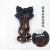 Peruca infantil rabo de cavalo comprimento médio cabelo cacheado rabo de cavalo nó de laço rabo de cavalo acessórios de cabelo de princesa fofos acessórios de performance cabelo
