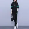 Moda Casual Nova de Verão 2023 Roupas de Corrida Femininas Irmã Cheinha Moletom Solto Emagrecedor Conjunto Esportivo Duas Peças da Moda