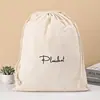 Punto al por mayor Creativo Lona Estampada Bolsillo con Solapa y Cordón Pantalones Estampados con Logo Algodón y Lino Bolsa con Cordón Bolsa de Almacenamiento Pantalones con Bolsillo de Solapa y Cordón Personalización