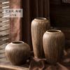 Cerâmica Rústica de Jingdezhen Cerâmica Retrô Vaso Cerâmico Feito à Mão Decoração para Arranjo de Flores Sala de Estar Entrada Armário de Sapatos Ornamento Criativo Frete Grátis