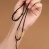 Colgante semiacabado de oro antiguo tejido a mano con cuentas, cuerda de collar simple para hombres y mujeres, collar cultural y creativo