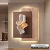 Pintura Decorativa Sencilla de Lujo Ligero para Entrada Pintura Colgante de Sala de Estar de Alto Nivel Relieve Estereoscópico Pared de Fondo de Sofá Mural de Entrada