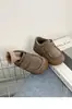 Zapatos tipo Birkenstock para niño, zapatos de algodón con forro polar, zapatos de cuero retro para niños otoño/invierno 2026, zapatos sencillos cálidos para niña, zapatos para bebé de suela blanda