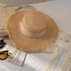 Sombrero de Paja Retro de Ala Ancha para Mujer Verano Playa Parte Superior Plana Protector Solar Sombrilla Sombrero de Pescador Playa Foto Playa Estilo Francés