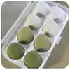 Paquete de 8 Huevos de Belleza 8 Huevos Esponja para Maquillaje con Caja de Almacenamiento Esponjas para Base de Maquillaje Herramientas de Maquillaje de Belleza Gradiente Comercio Exterior