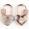 Acessórios de joias DIY cobre puro micro cravejado zircônia luxo parafuso pode abrir e fechar fivela de pulseira e colar