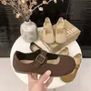 Zapatos Birkenstock retro de estilo bosque de nicho para mujer, colección otoño 2026, zapatos de abuela de suela blanda poco profundos, mocasines, zapatos planos de un solo color