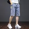 Marca de Moda de Verano Pantalones Cortos de Mezclilla para Hombre Pantalones Sueltos Pantalones de Media Pierna Delgados Pantalones Cortos de Trabajo para Jóvenes Venta al por Mayor