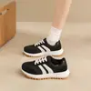 Zapatos Blancos Estilo Deportivo para Mujer 2025 Otoño Nuevo Estilo Coreano Punta Redonda con Cordones Combinación de Colores Moda Estudiante Casual Zapatos Forrest Gump