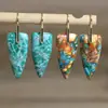 Aretes Forma de Flecha Piedra Imperial Color Natural Piedra Shoushan Aretes Exquisitos y Elegantes para Mujer Aretes